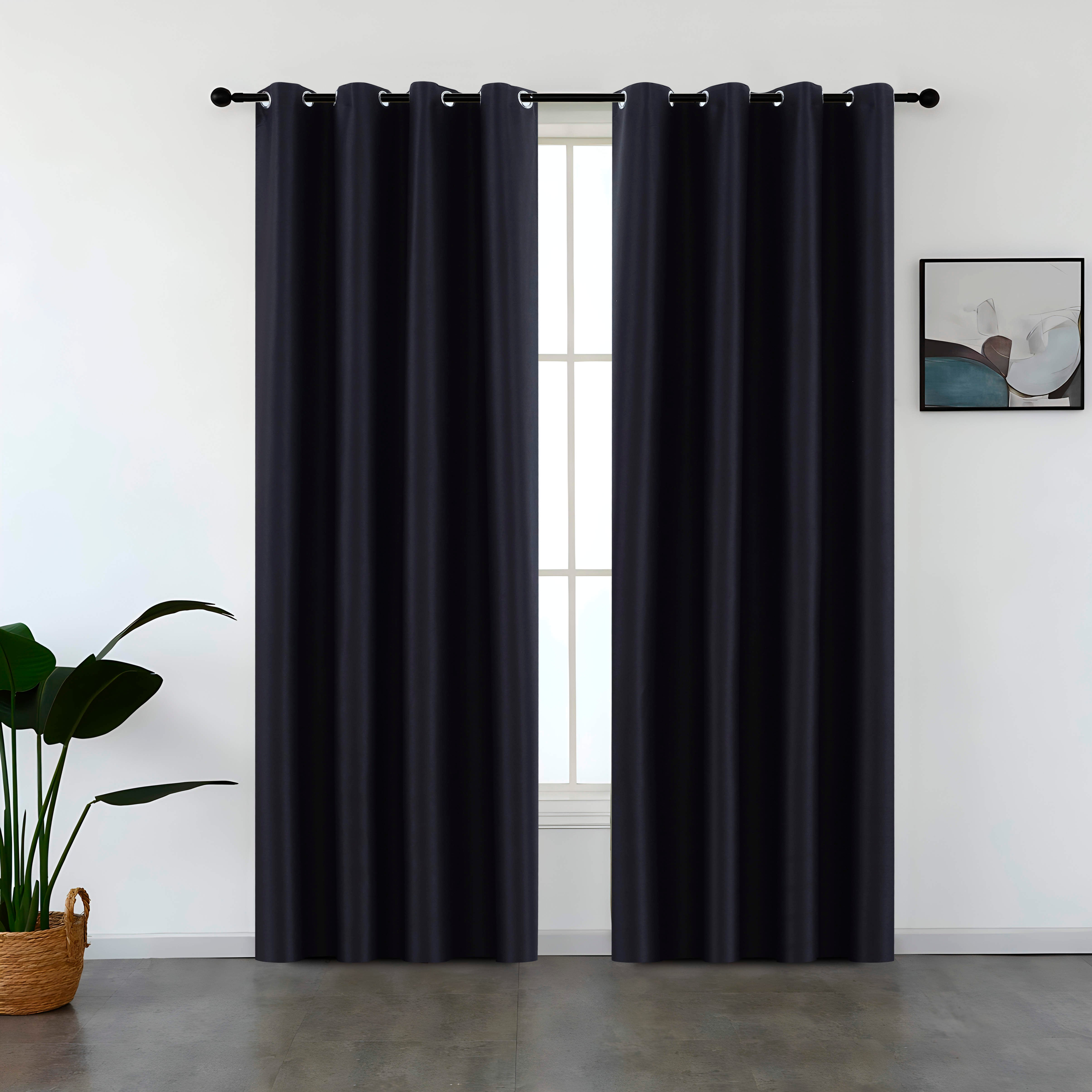 GEON™ Kant en klaar gordijnen - Verduisterend - 140x270cm Zwart & Beige 2Stuks