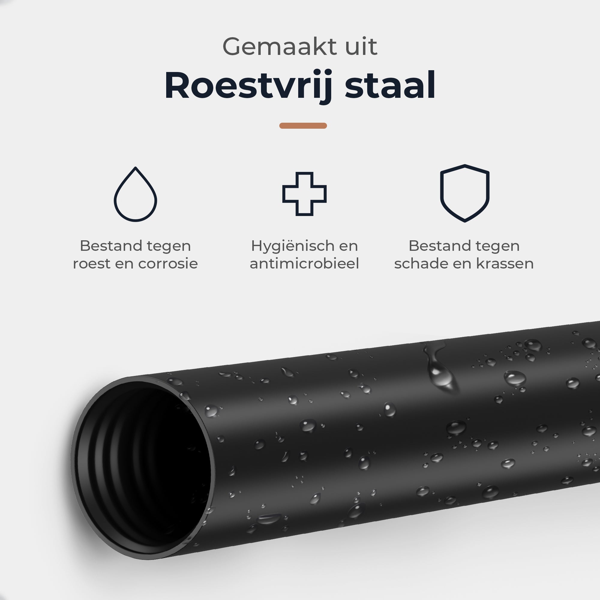 GEON™ Uitschuifbare gordijnroede - Zelf opspannende gordijnroede 147 - 261 CM