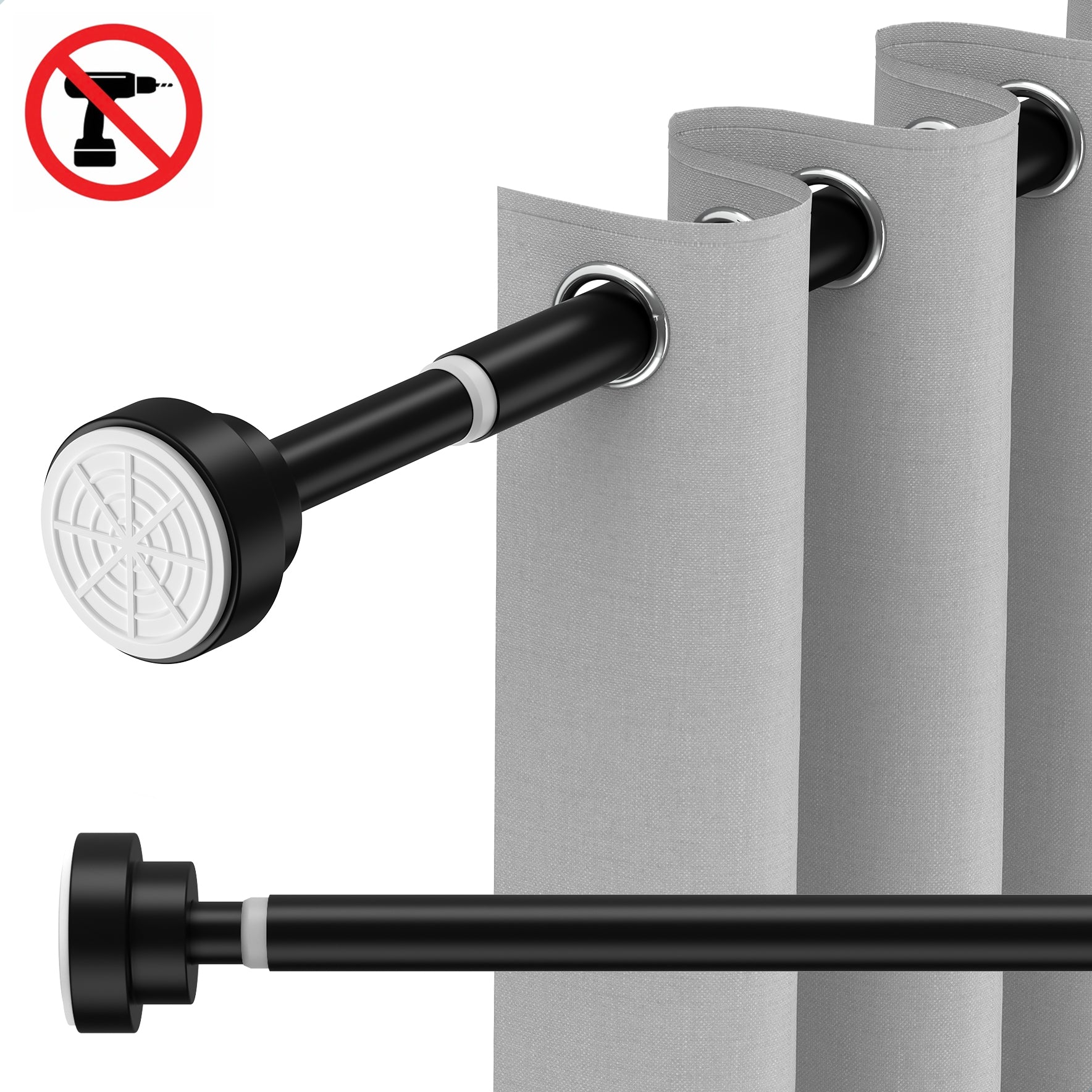 GEON™ Uitschuifbare gordijnroede - Zelf opspannende gordijnroede 65 - 100 CM