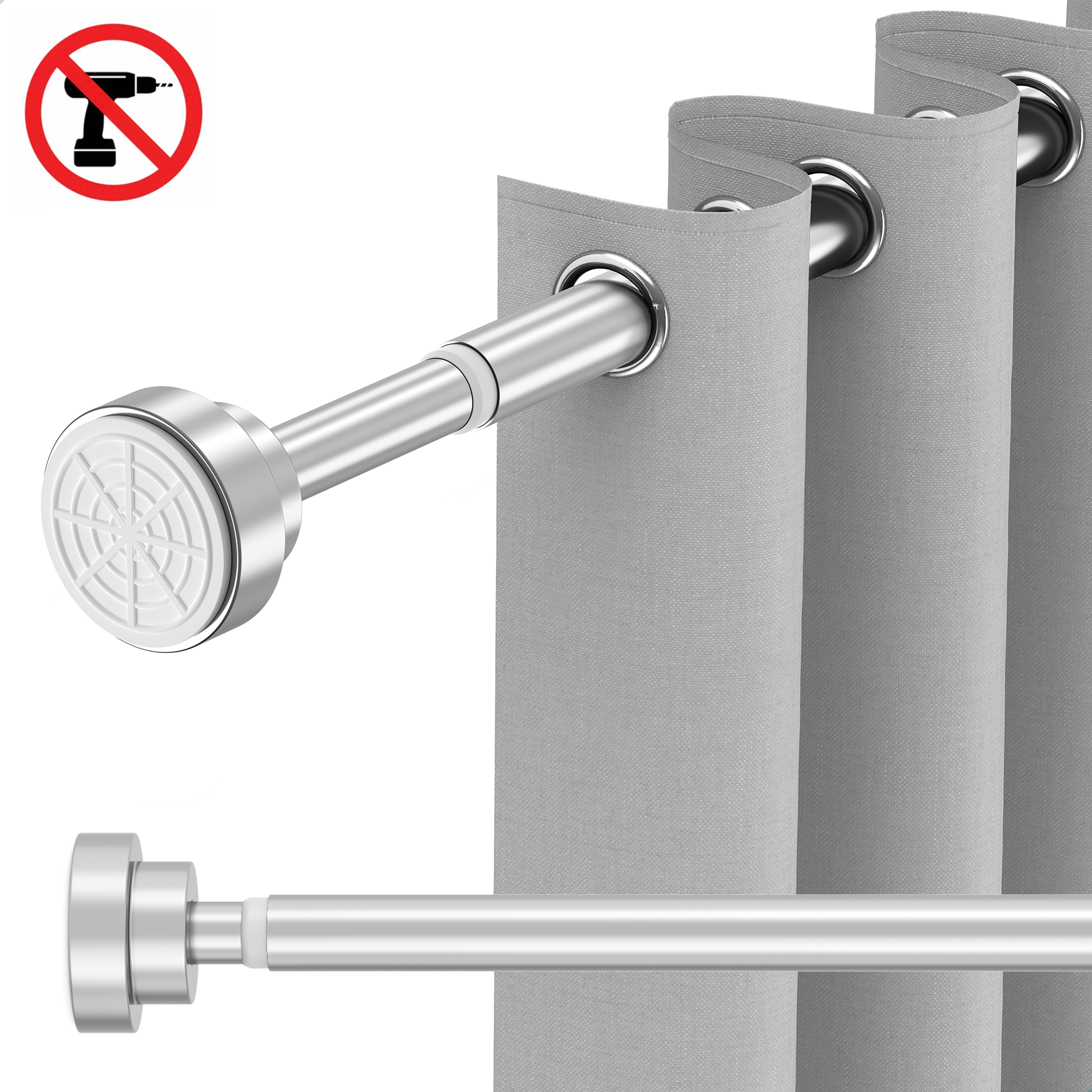 GEON™ Uitschuifbare gordijnroede - Zelf opspannende gordijnroede 65 - 100 CM
