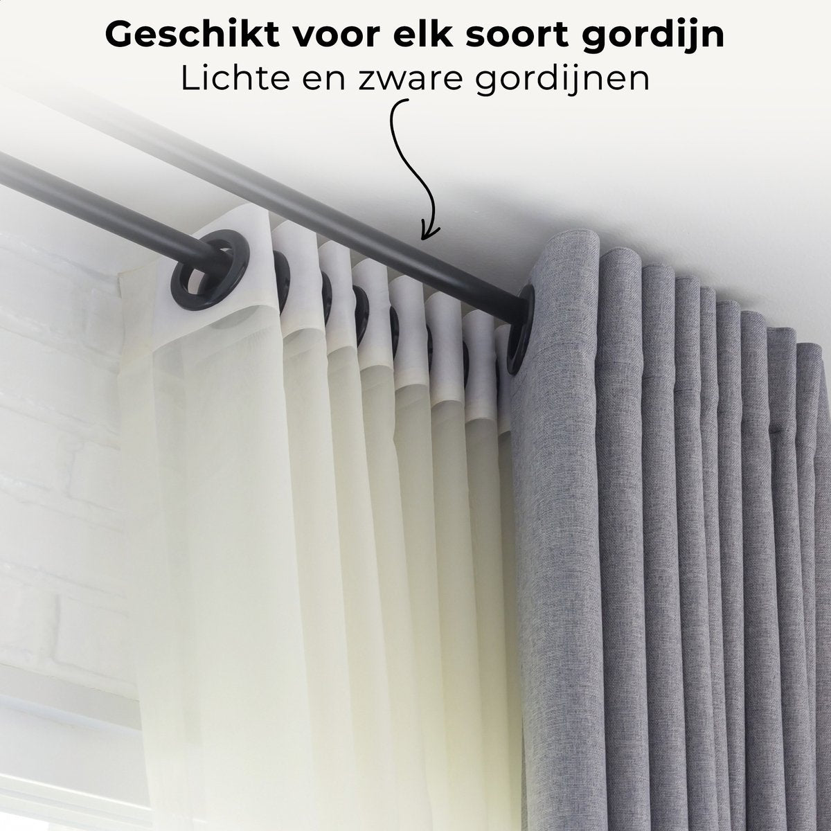 GEON™ Uitschuifbare gordijnroede 120-210 cm