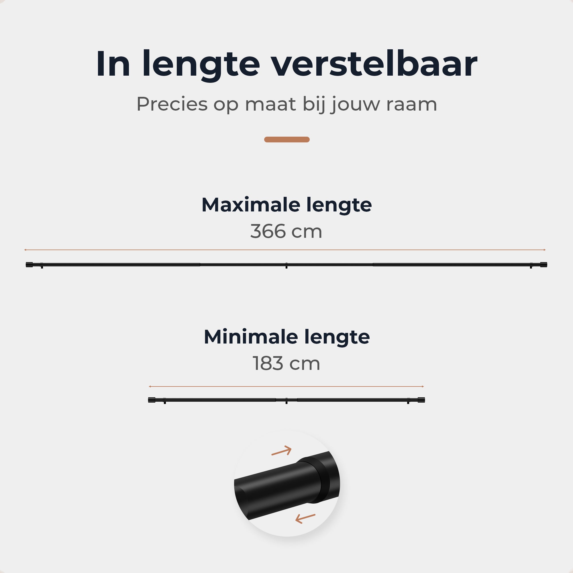 GEON™ Uitschuifbare gordijnroede 183-366 cm