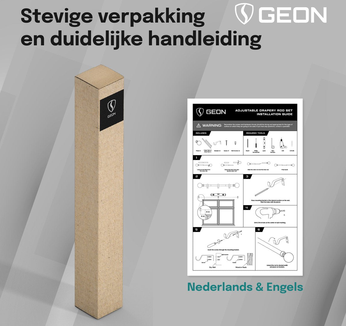 GEON™ Uitschuifbare gordijnroede 183-366 cm