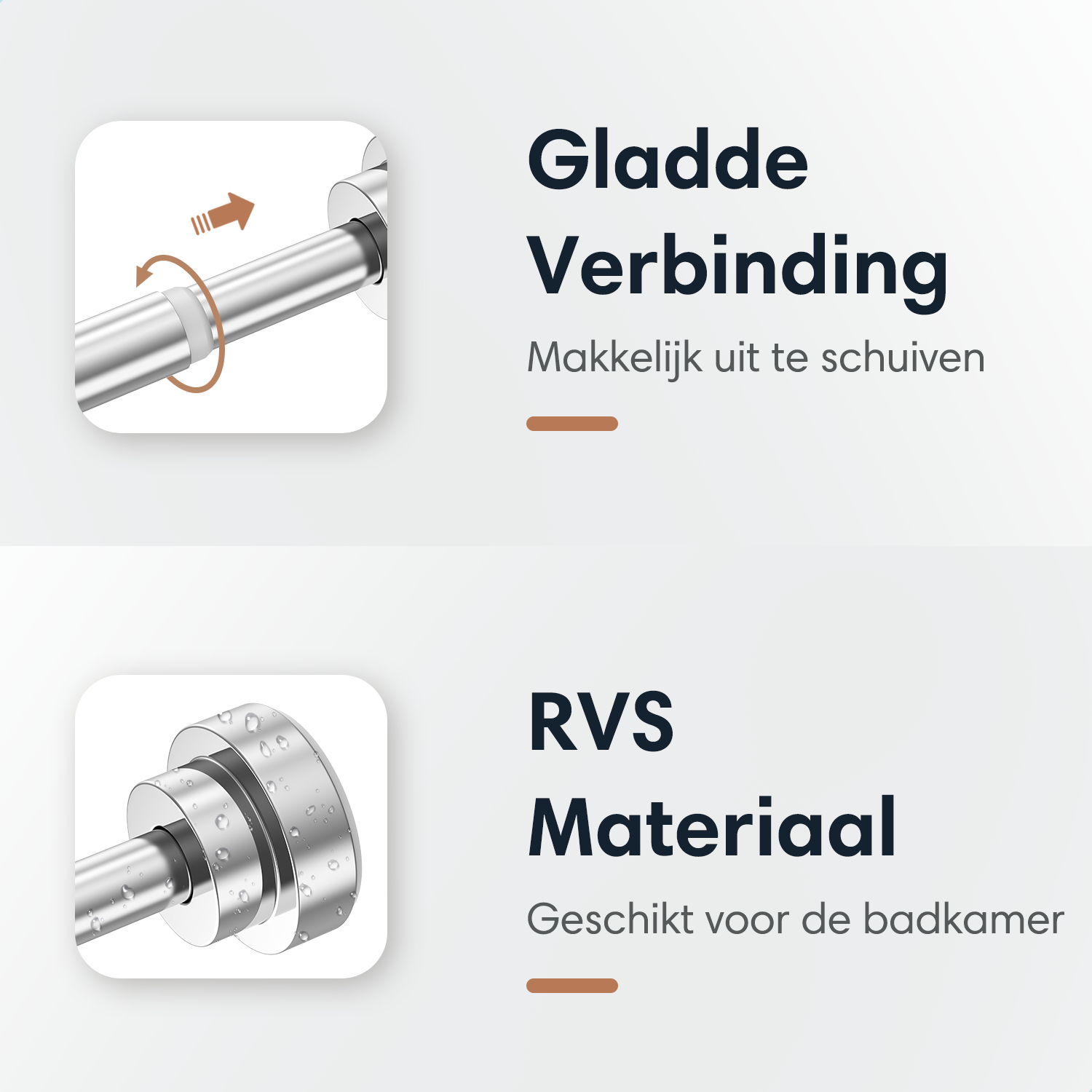 GEON™ Uitschuifbare gordijnroede - Zelf opspannende gordijnroede 155 - 260 CM