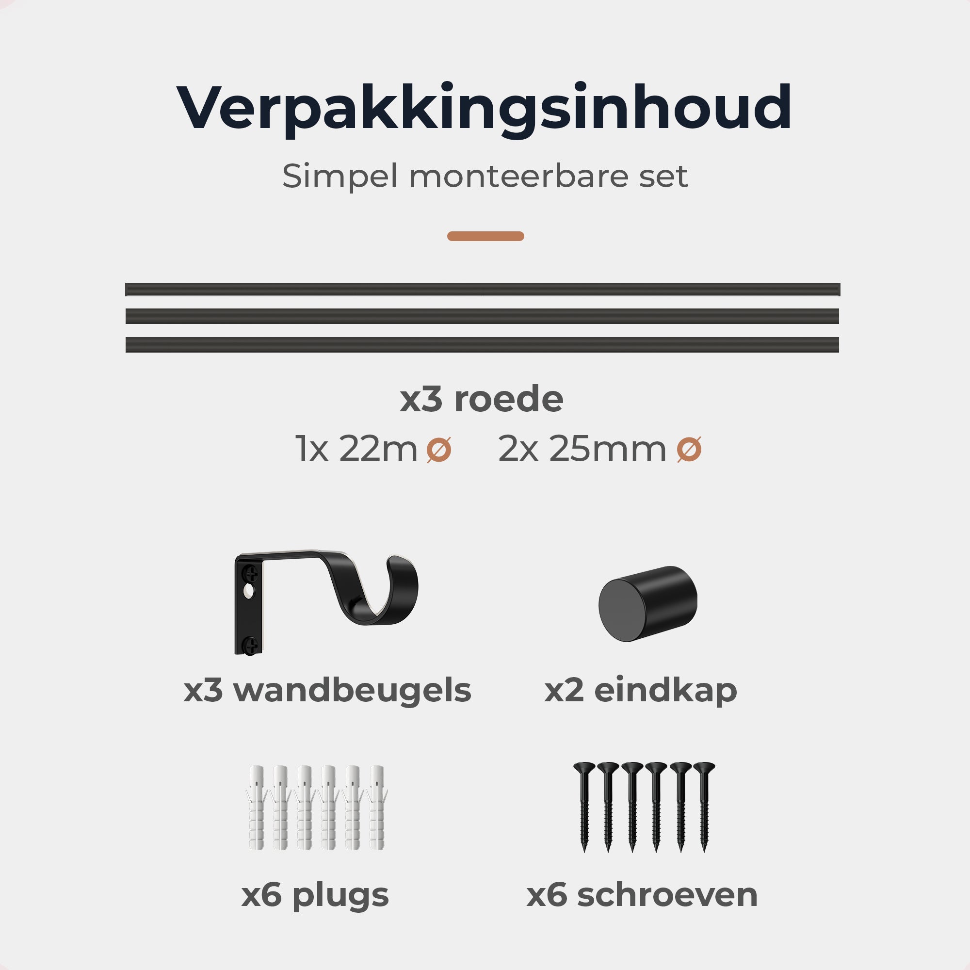 GEON™ Uitschuifbare gordijnroede 183-366 cm