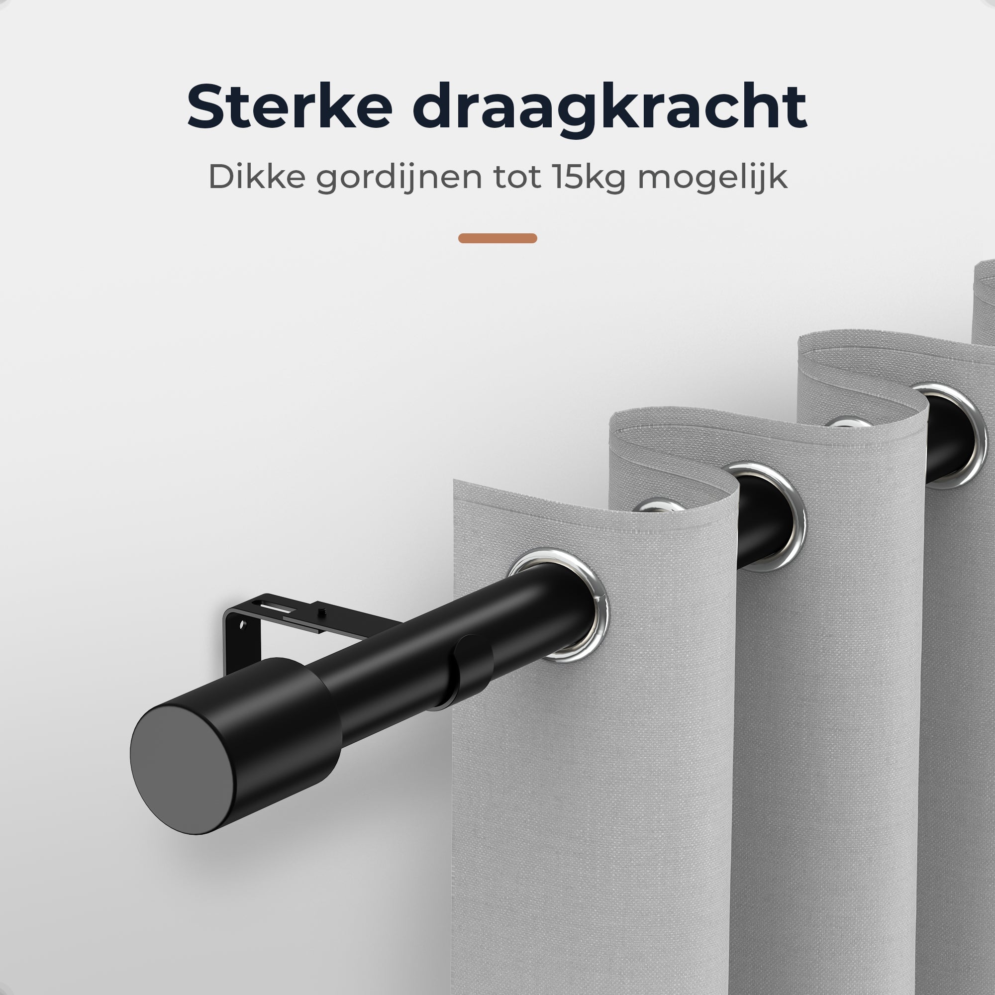 GEON™  Uitschuifbare gordijnroede 120-211 cm - Uitschuifbaar Haken