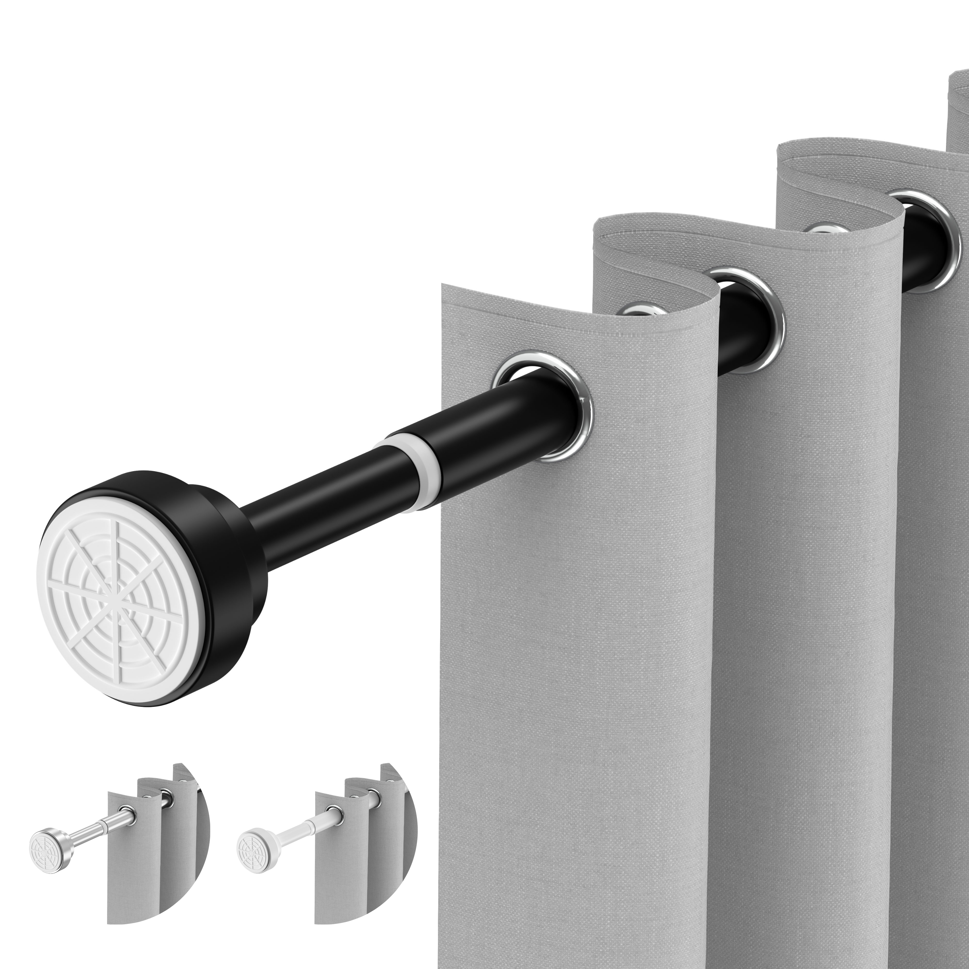 GEON™ Uitschuifbare gordijnroede - Zelf opspannende gordijnroede 65 - 260 cm